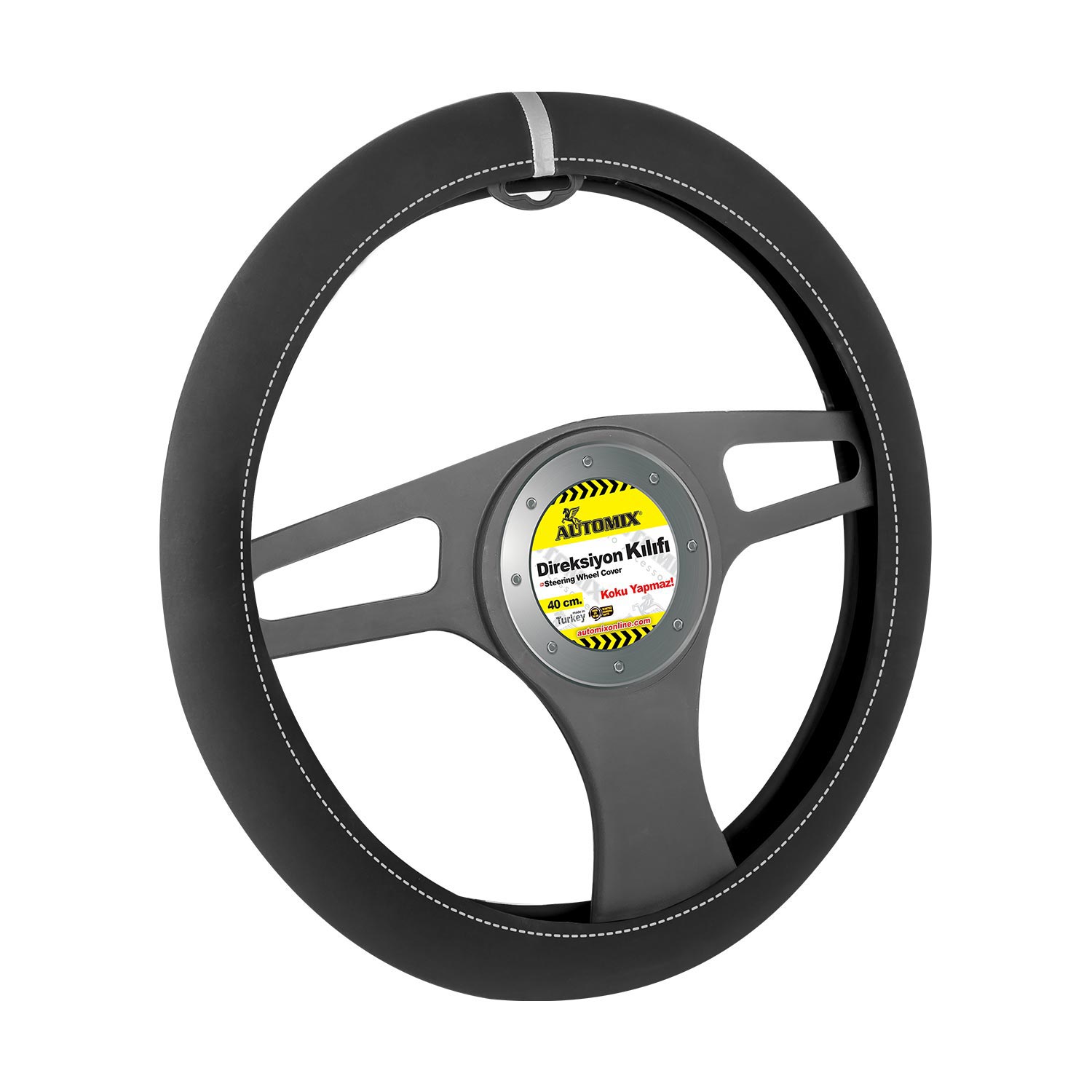 AUTOMIX DIREKSIYON KILIFI ALCANTARA TEK ÇIZGI GRI